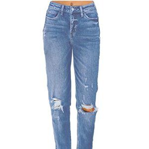 Women's high-rise ripped jeans